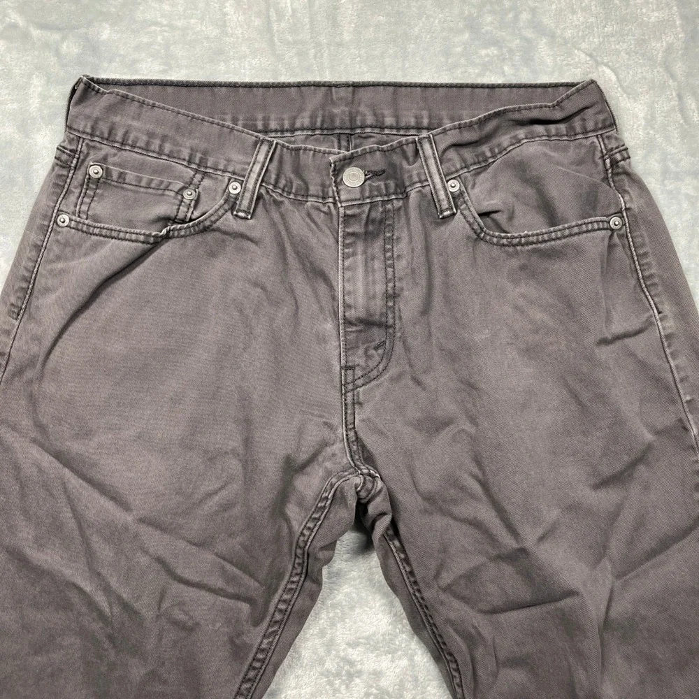 Levi's 514 Straight Fit Pants Mens 34x30 Gray Cotton Casual Twill‎ Trousers